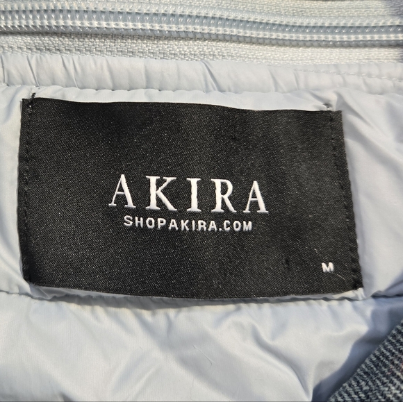 AKIRA Coat Blue Denim Jacket with White Faux Fur Removable Lining Oversized NWOT - Picture 6 of 15
